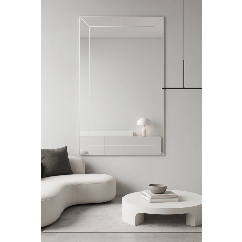 Lustro kryształowe glamour w lustrzanej ramie - PERLA OptiWhite